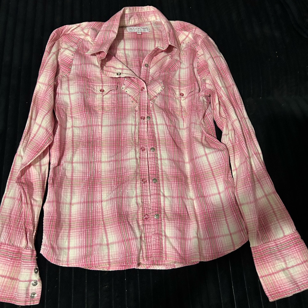 Panhandle Slim Pink Plaid Western Shirt
